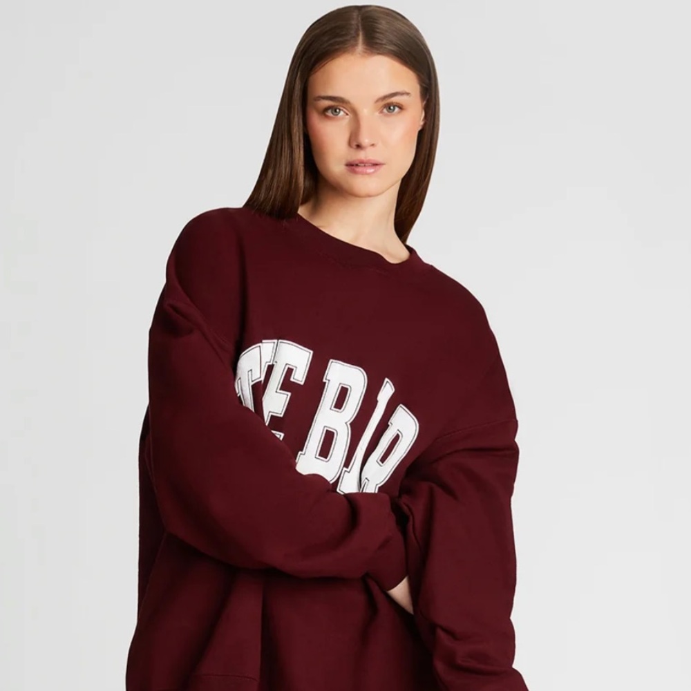 The Bar Maroon Women's Varsity Sweatshirt-NWT - Picture 4 of 7